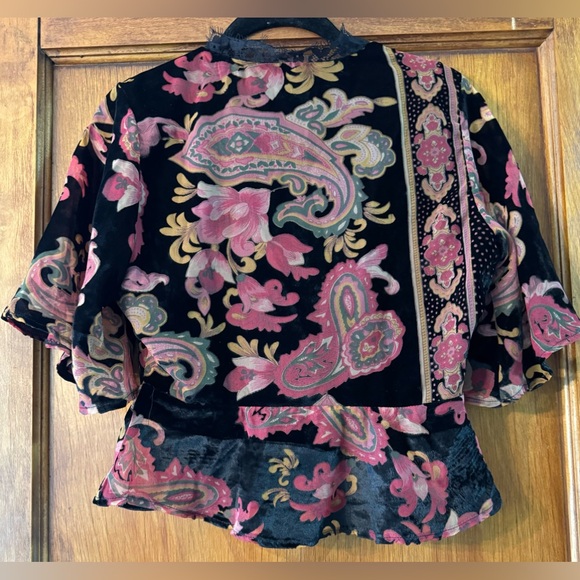 Nasty Gal Devore Paisley Print Lace Trim Blouse- Size 8 - Picture 4 of 6
